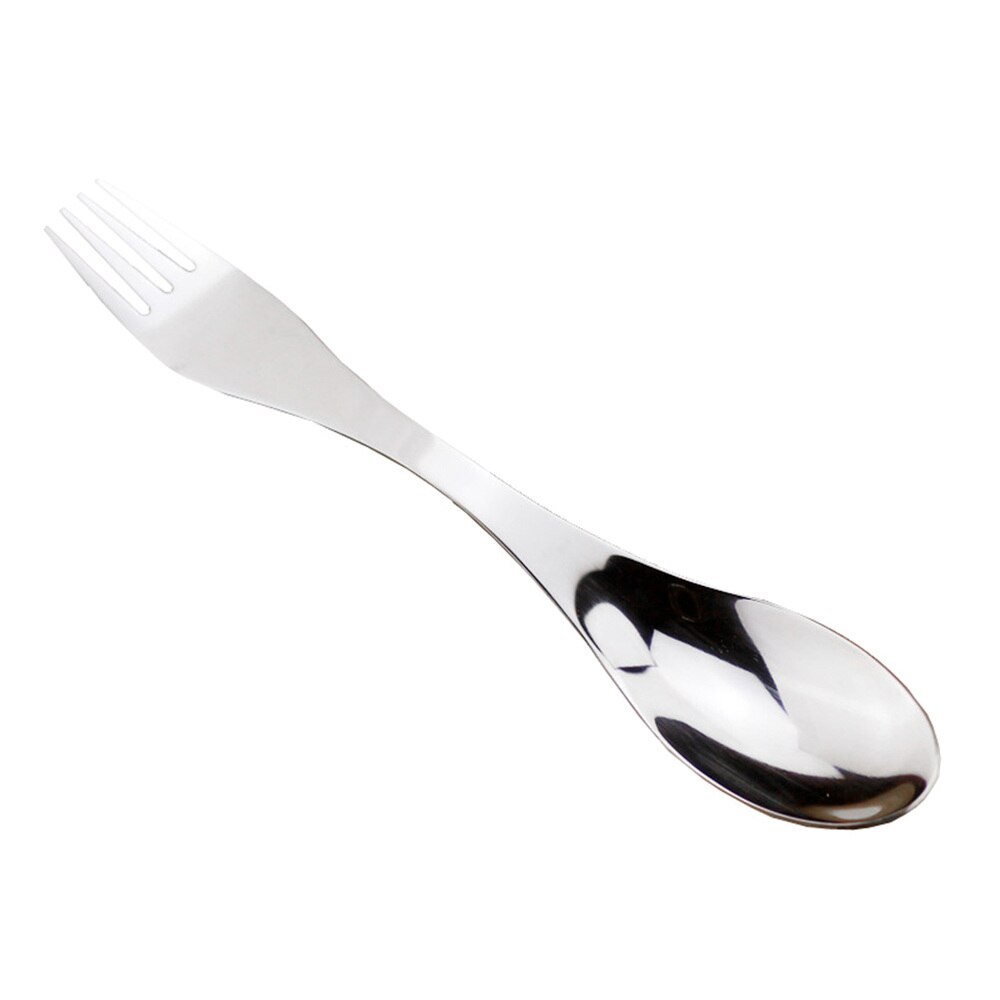 2 Stuks Rvs Double-Ended Spork Multifunctionele Vork Lepel Bestek Voor Camping Picknick Reizen: Default Title