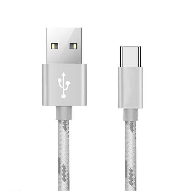 1M 2M 3M Type c USB Charger Charge for huawei p20 lite p10 honor 9 10 moto g5s plus z2 play nexus 6p LG V30 G6 Samsung s8 plus: 1m / silver