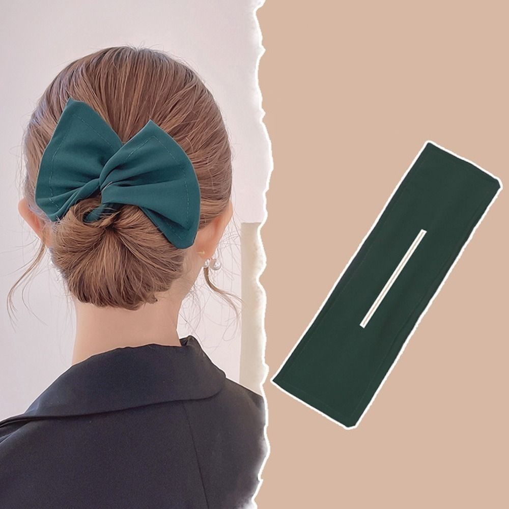 Diadema con estampado de moño, horquilla para mujer y niña, tela artesanal, creador de moño circular, soporte para cola de caballo, diadema, rizador, accesorios para el cabello