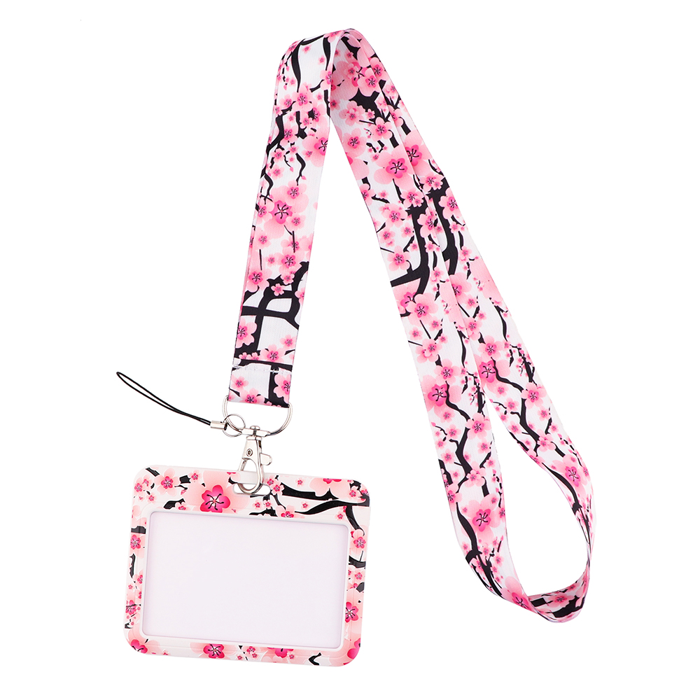 CB896 Kersenbloesems Mode Bloemen Lanyard Credit Card Id Houder Tas Student Vrouwen Bank Bus Visitekaartje Cover Badge: 27