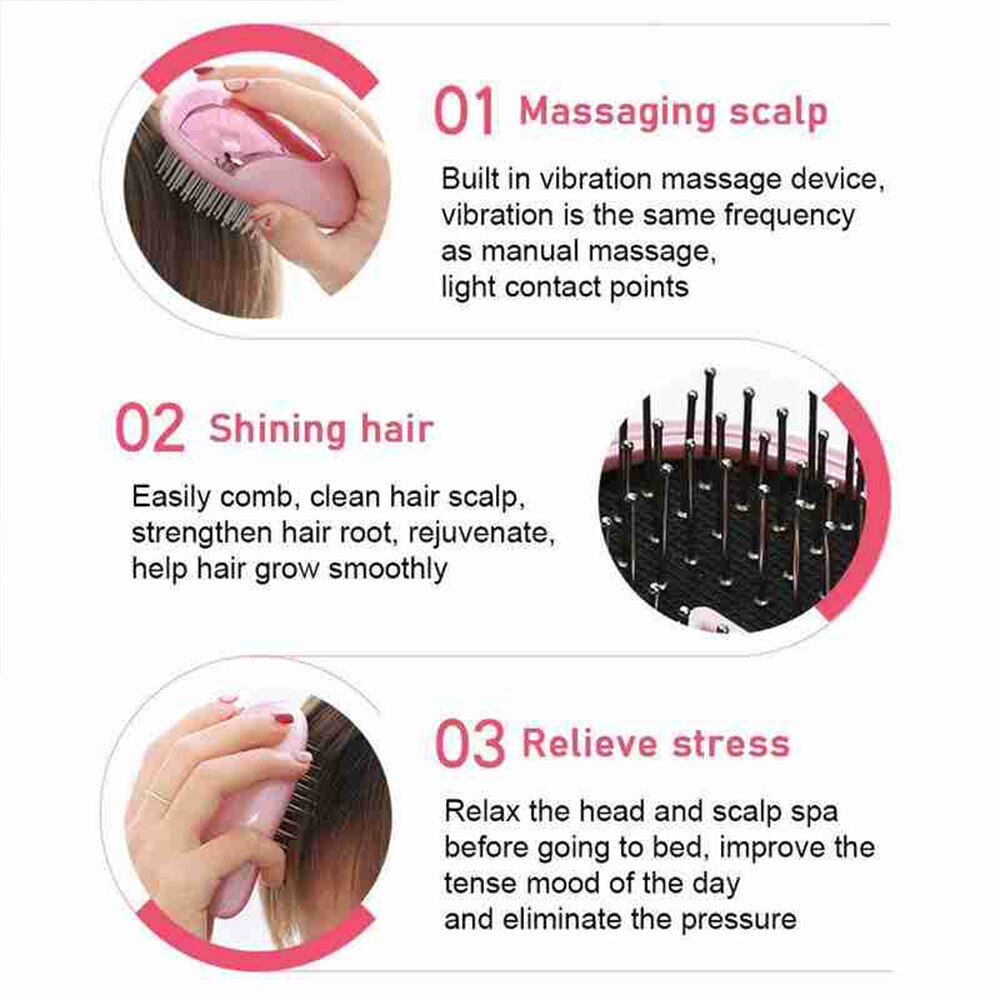 Mini peine eléctrico para el pelo cepillo de pelo de masaje, peine iónico negativo portátil para quitar el pelo, cepillo antiestático para el cabello para niñas