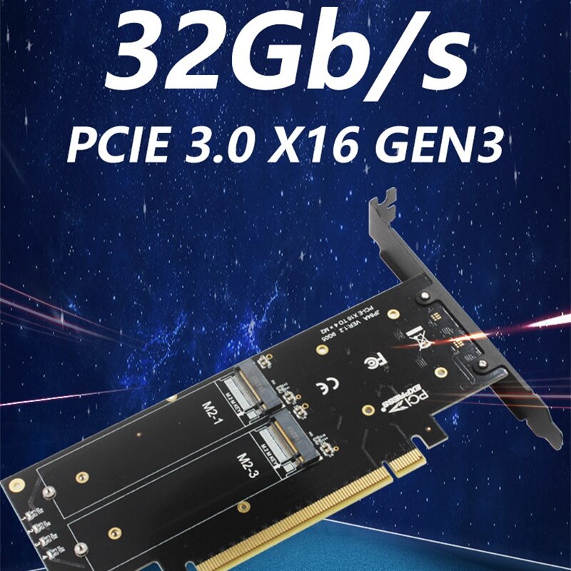 JEYI IHyper M.2 X16 FOR 4X NVME PCIE3.0 GEN3 X16 4 * NVME RAID PCI-E - Foto 3
