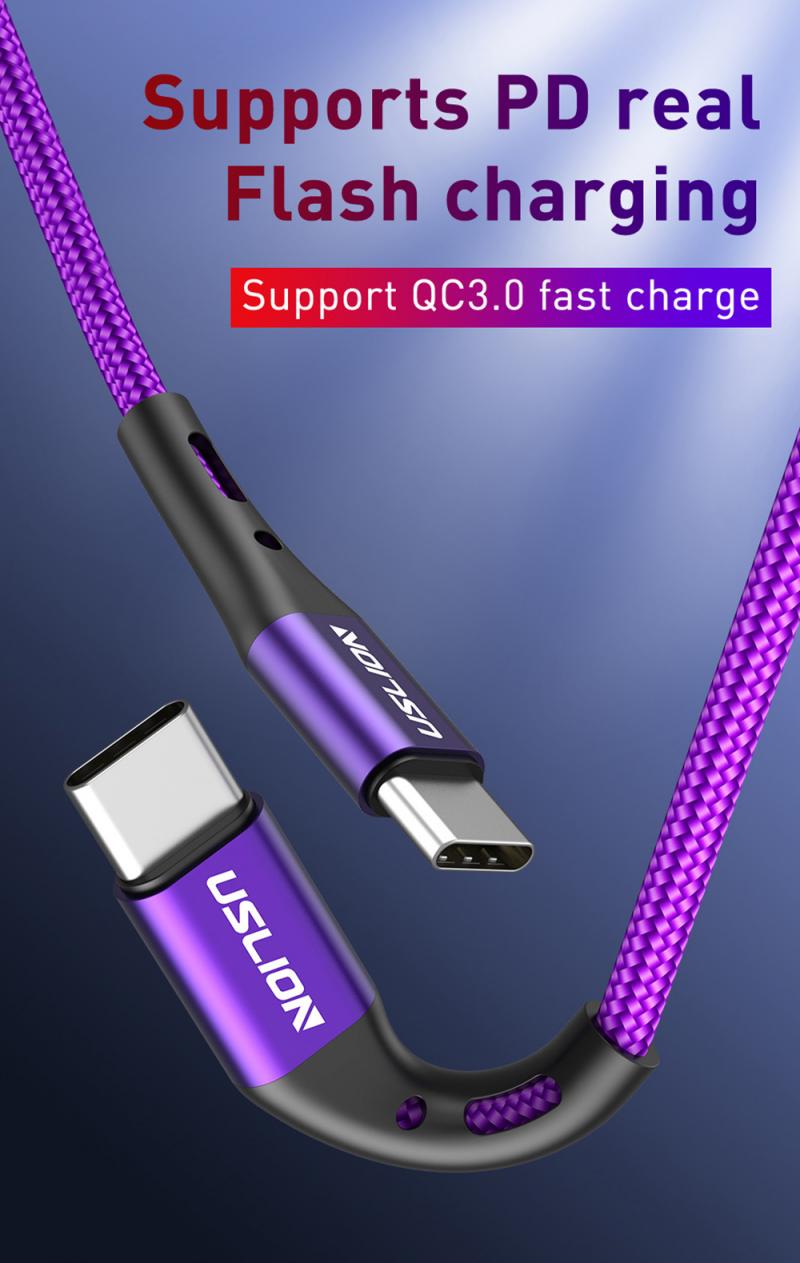 Nowy 1 sztuk USB type-c szybkie ładowanie kabel ładowania danych przewód podwójny typ C głowy linii danych dla HUAWEI P30 Xiaomi Samsung akcesoria