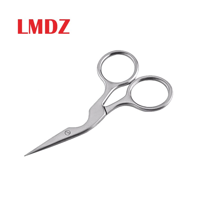 Lmdz 1 stk rustfrit stål herre overskæg trimning skære skæg saks til ansigtet krop skønhed mini lille bøjet klinge makeup værktøj