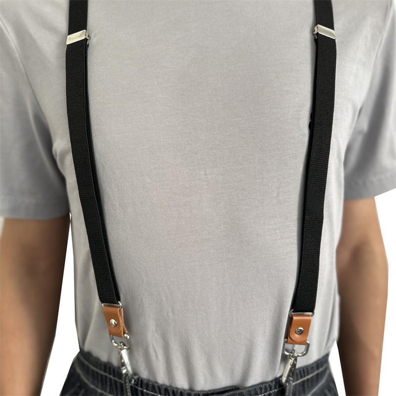 Vintage Men's Suspenders 3 Hooks Suspenders Man Pants Casual Mens Trouser PU Leather Suspenders Adjustable Braces
