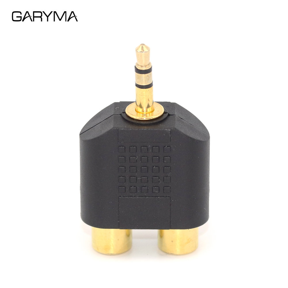 Vergoldeter 3,5mm Stereo-Stecker auf Doppel-RCA-Buchse Adapter y Splitter RCA-Audio--Adapter-Anschluss