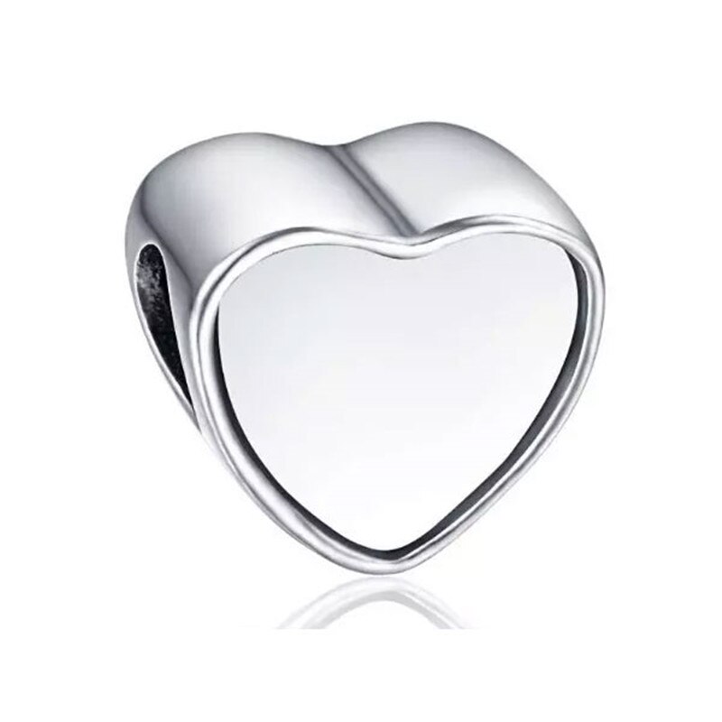 sublimation blank heart charms photo bead metal charm for valentine's Day transfer printing consumables 10pieces/lot: heart shape