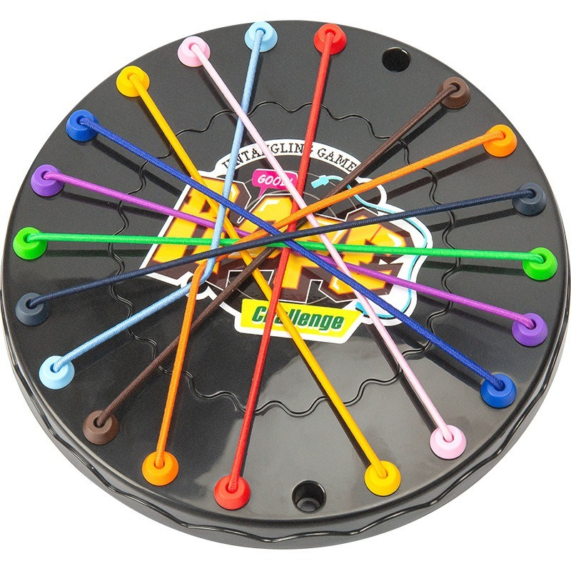 Kid Touw Knopen Puzzel Bordspel Kleur Lijn Twisted Connected Touwen Tafelspel Ouder-kind Interactief Speelgoed: WHITE