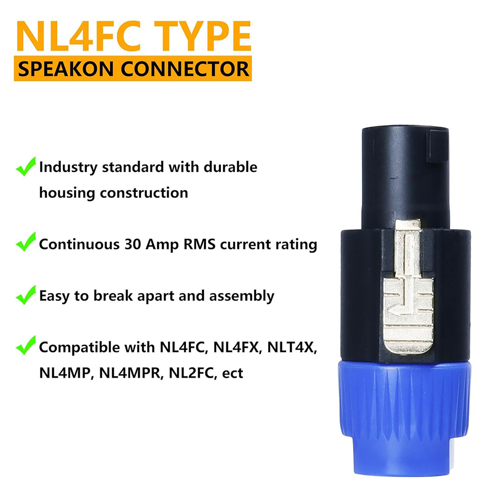 10 stücke Lautsprecher Audio Kabel Stecker Adapter 4-polig 4pin nl4fc Ohm Stecker Zubehör Ersatz für Verstärker