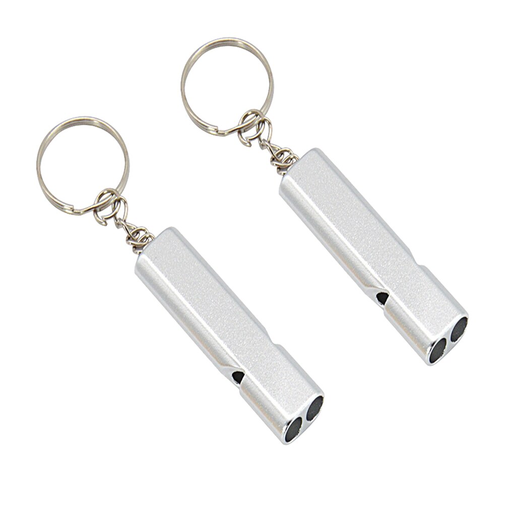 2pcs Ultra Loud Whistle Marine Safety Outdoor Camping Boating: Silver