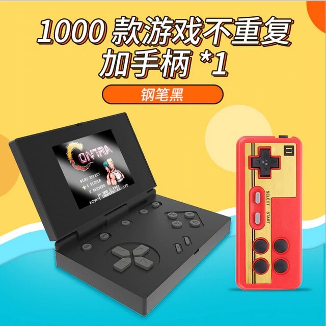 RS-96 für nes für FC 8bit Handheld Spielkonsole 3,0 zoll AV ausgang 500mah 1000 verschiedene Retro Klassische Spiele video Spiel-Player: black Add gamepad