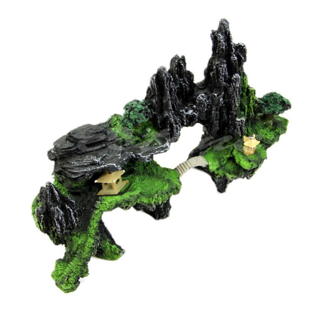 Große Größe Harz Steingarten Stein Aquarium Landschafts Aquarium Ornament Dekoration Steingarten Berg versteckt Höhle Haustier Liefert