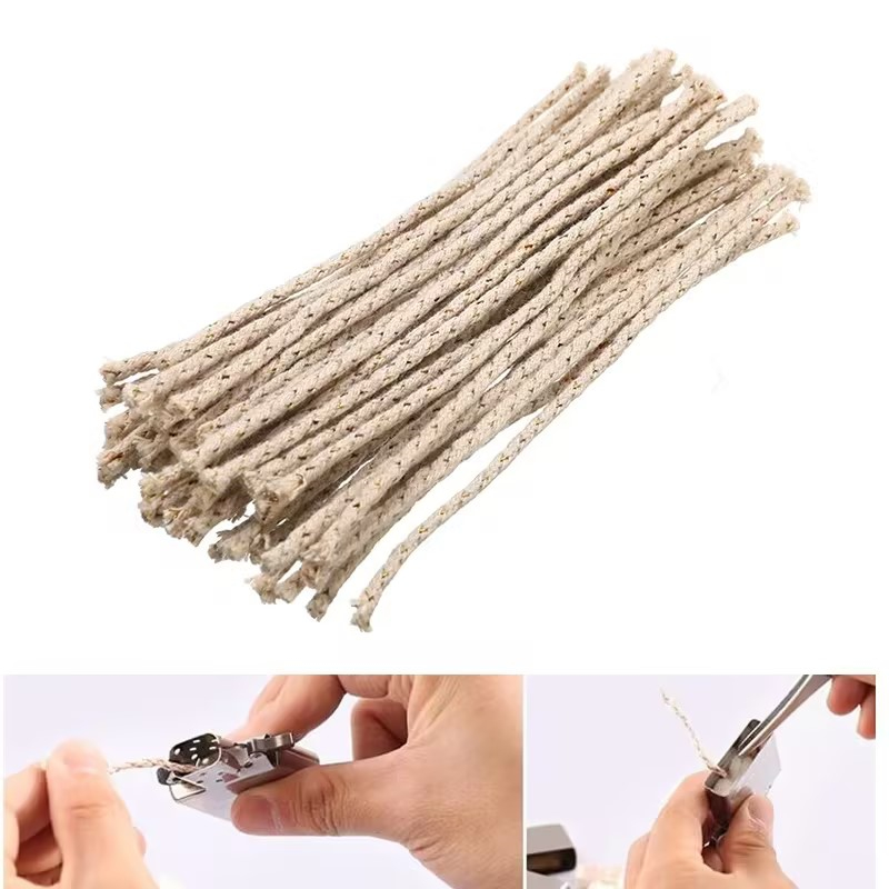 10 Stuks Koperdraad Katoenen Kern Wieken Kerosine Olie Aansteker Accessoires Universele Vervanging Voor Zippo Zorro Benzine Aansteker