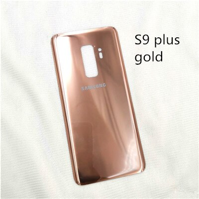 Samsung Galaxy S9 Plus 3D cubierta de batería trasera de cristal Samsung s9plus cubierta de la puerta de reemplazo de la cáscara trasera y etiqueta adhesiva: s9 plus gold