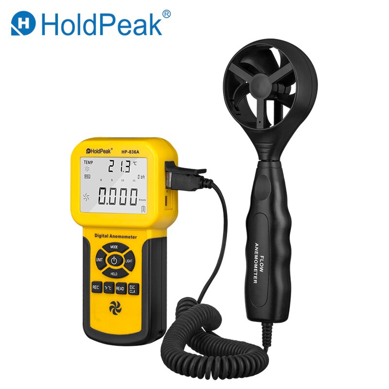 HP-836A Digital Anemometer wind meter Temperature RMP Meter USB Velocity Tester Handheld Tacometro Digital Anemometro