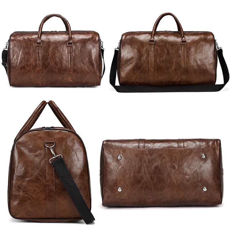 Large capacity Outdoor Short-distance Travel Bags Soft Pu Leather Women Duffel Bag Casual Men Sports Fitness Handbag