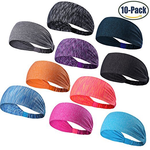 FDBRO Sport Sweatband Fitness Running Headband Gym Workout Yoga Anti-slip Elastic Hair Band Football Basketball Sports Safety
