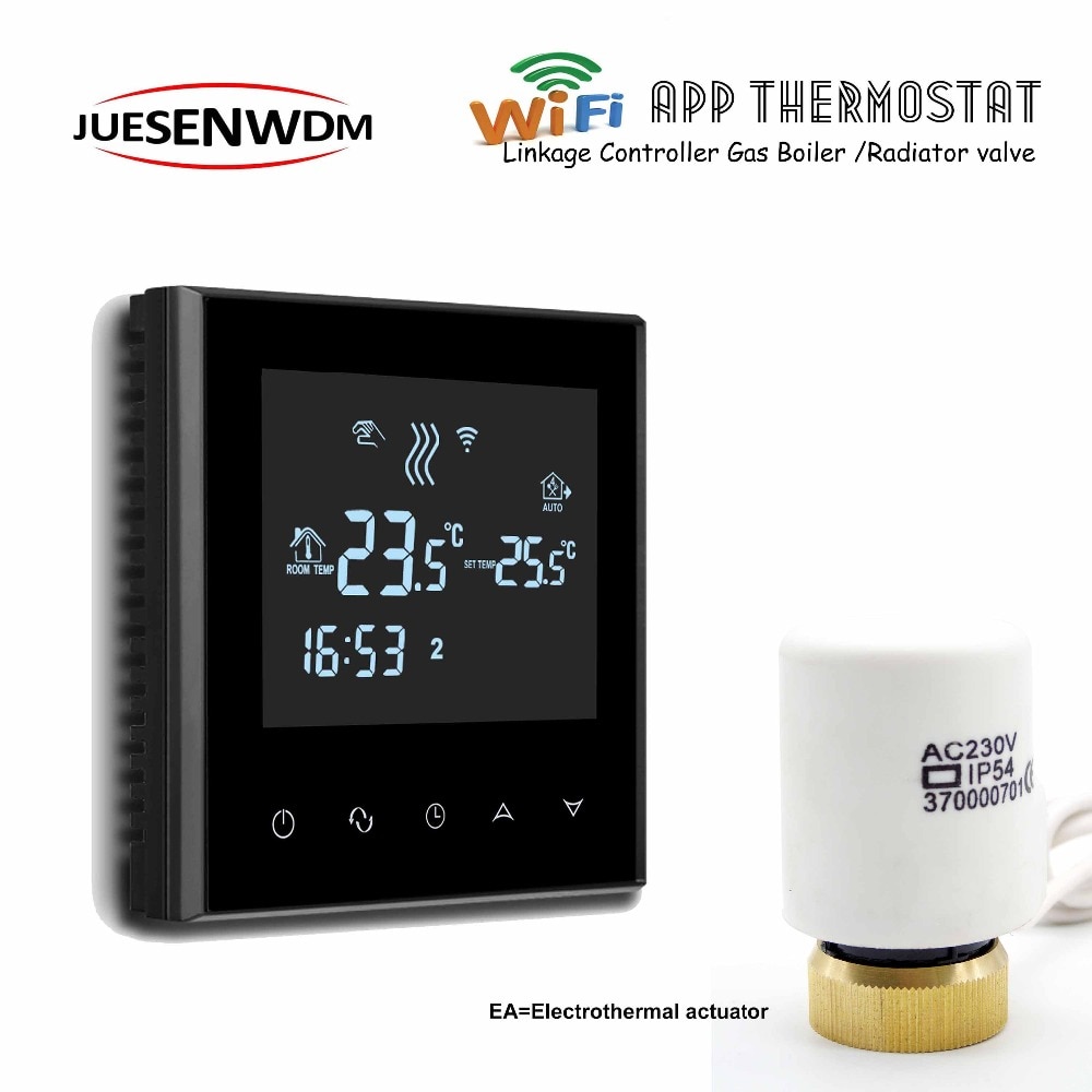 CE EU 220VAC Room Central Heating System WIFI thermostat boiler thermostatic head for Linkage Controller