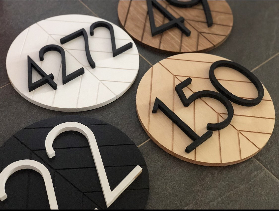 Teraz dekoracja artystyczny dom dom na zewnątrz znak numer domu mieszkalnego tablica adresowa drewniany numer domu