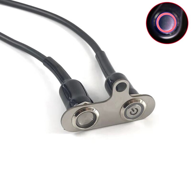 1pcs LED Motorcycle Light Handlebar Mount Push Button Switch 12V For General Hazard Fog Light LED Switch Handlebar: red light D