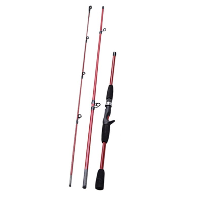 Free Post Pole Fishing Tackle Rod Lure 2.1m Telescopic Spinning Fishing Rod Glass Fiber Hand Fishing Casting Rod Accessories: Red