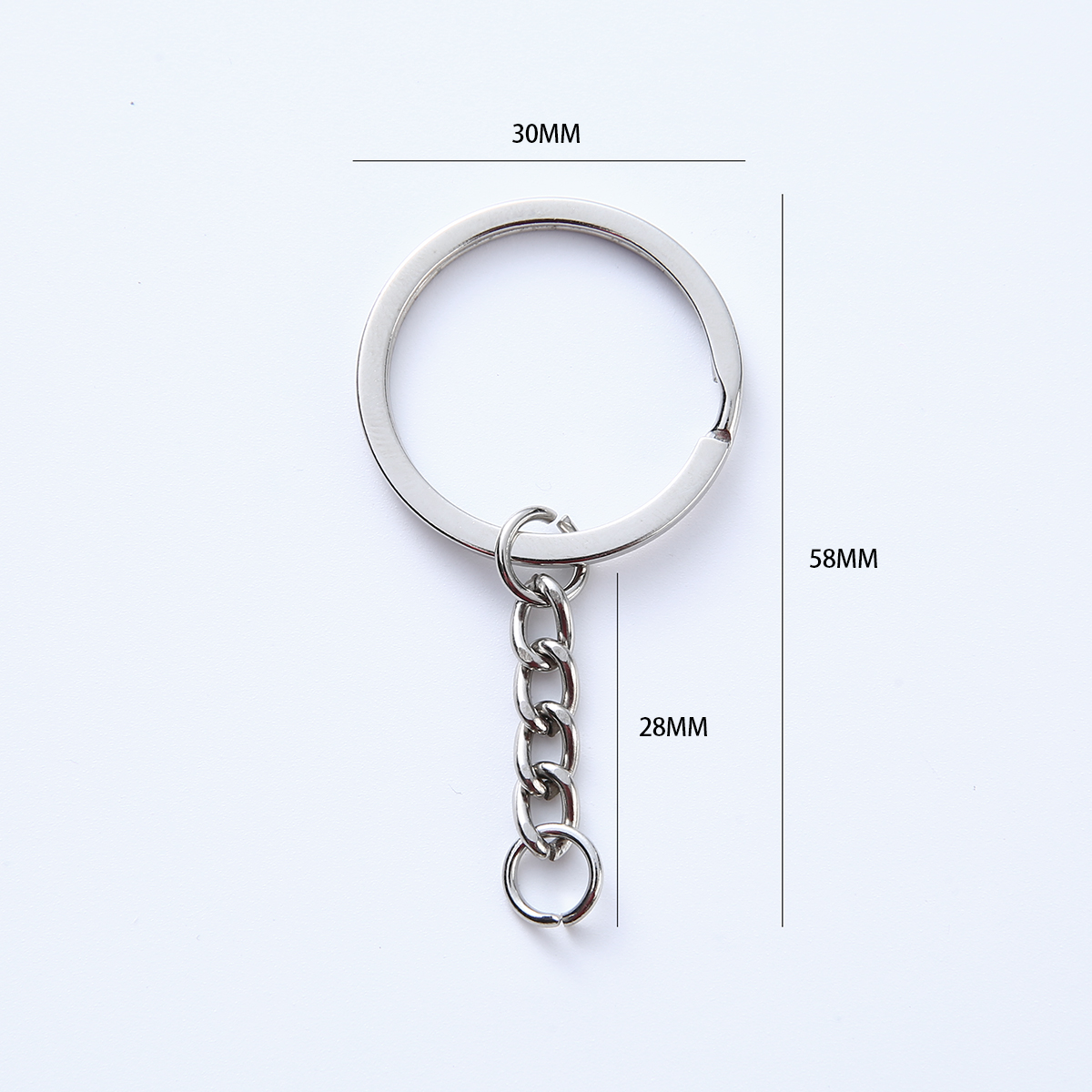 10/50/100pcs Key Chain Key Ring Round Split Keyfob Keyrings With Jump Ring For Keychain Pendants DIY Jewelry Making Accessories: 4# / antique silver