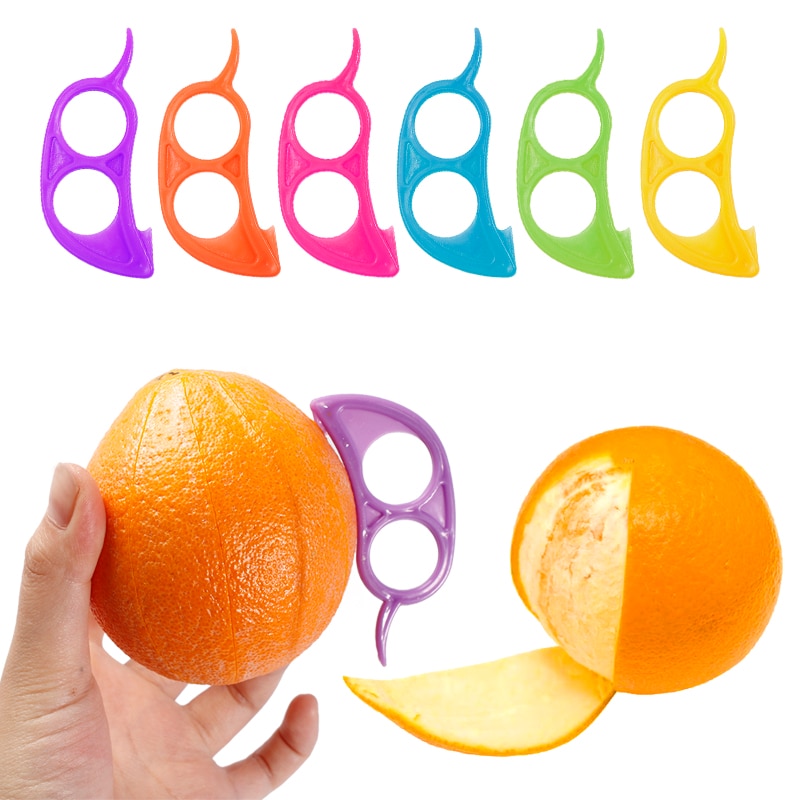DoreenBeads Plastic Oranje Schillers Zesters Citroen Grapefruit Fruit Slicer Opener Cutter Keuken Gadgets Op Willekeurige 7.4x3.4 cm 1 PC