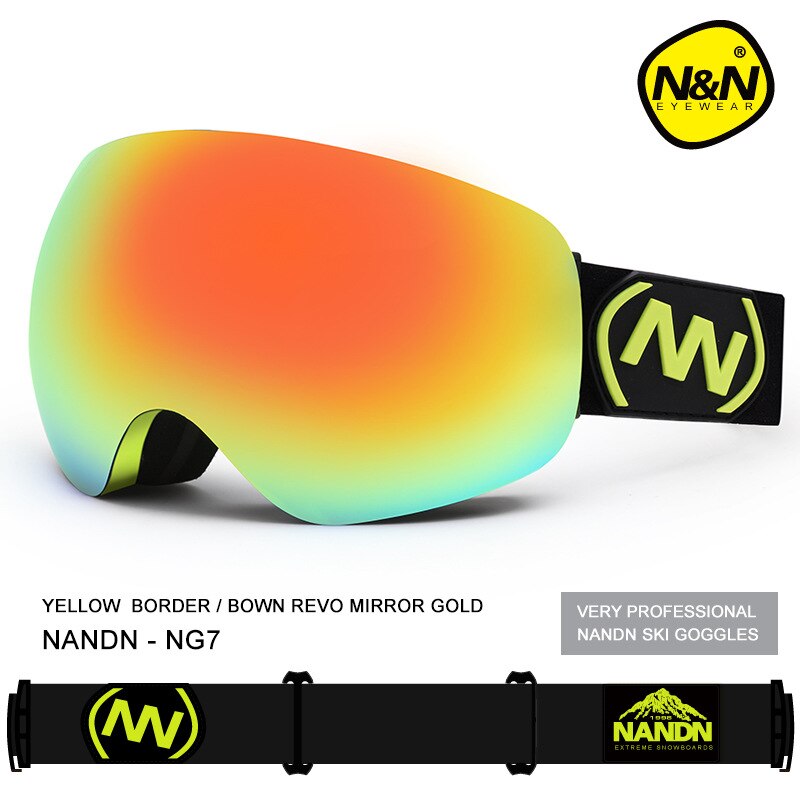 Professionelle Männer Frauen Ski Brille 2 Doppel Objektiv Anti-Nebel groß Sphärische Ski Brille Schnee Brille: Farbe 8