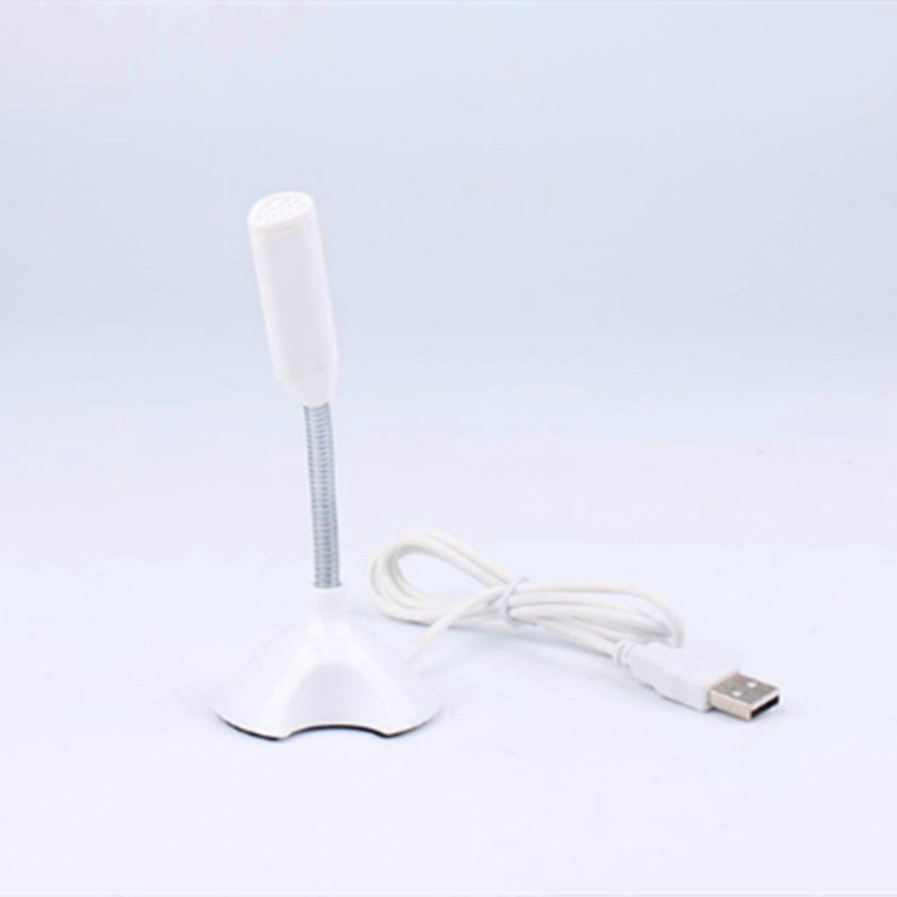 micro d'ordinateur portable USB réglable Mini Studio Microphone de parole support micro avec support pour ordinateur de bureau de: WHITE