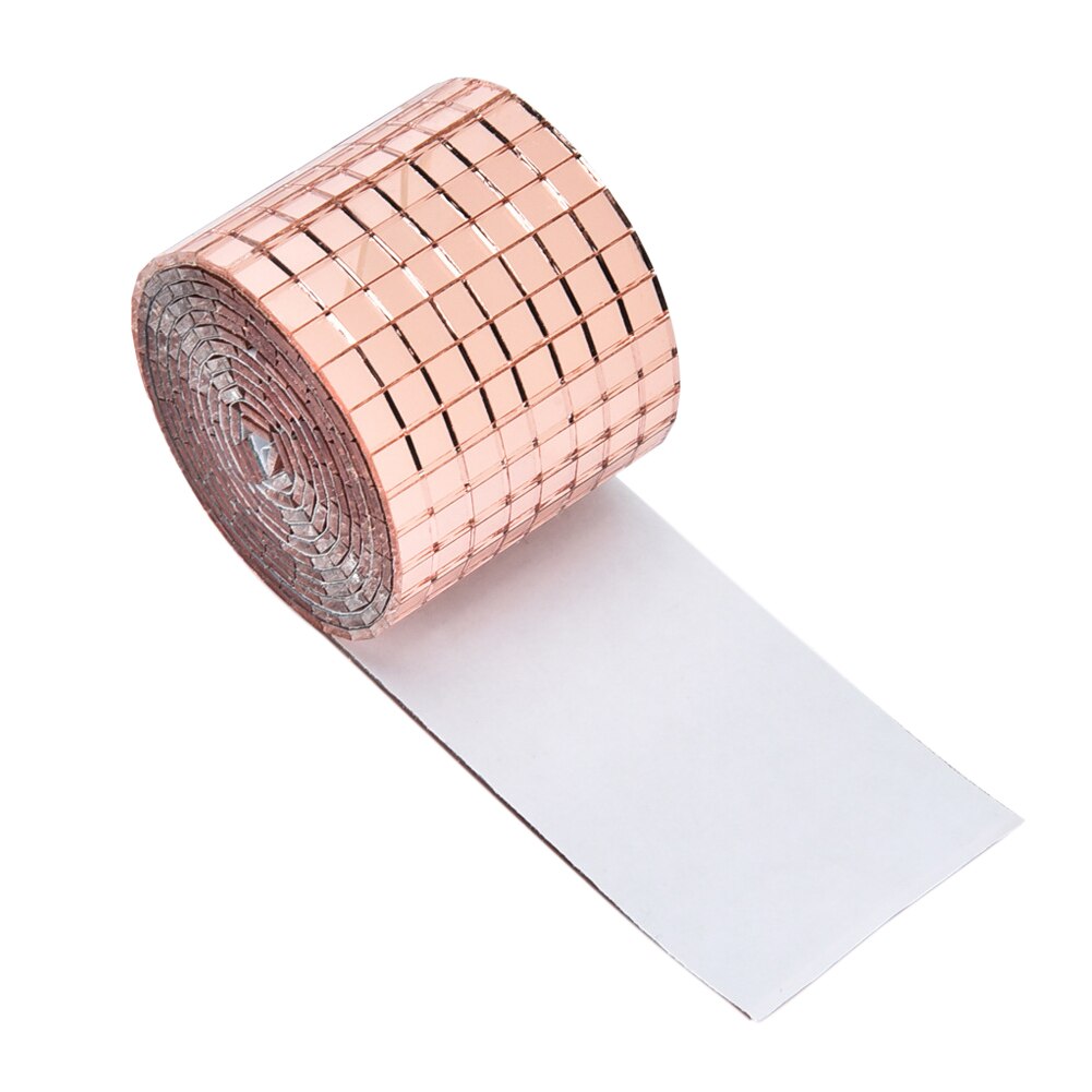 auto Adesivo Impermeabile Rimovibile Bagno Superficie A Specchio Decorativo Del Mestiere di Tessere di Mosaico mini Quadrato di Vetro Portatile A Casa FAI DA TE: rosa oro