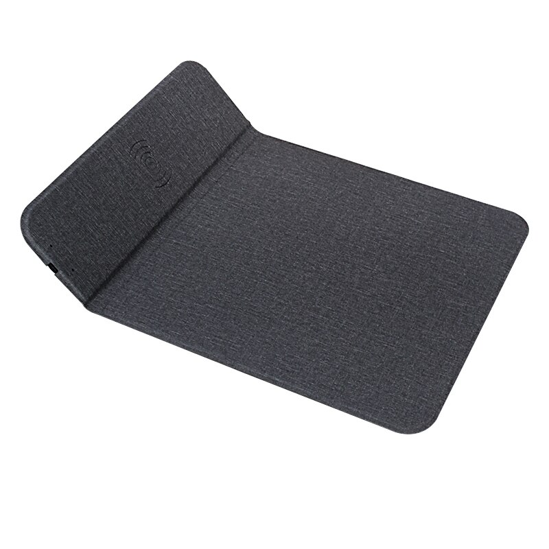 Alfombrilla de ratón de carga inalámbrica Qi de 15W, cargador inalámbrico de teléfono móvil de tela plegable para iPhone 13, 12, 11 pro, 8plo Max, Samsung S21, S20: Negro