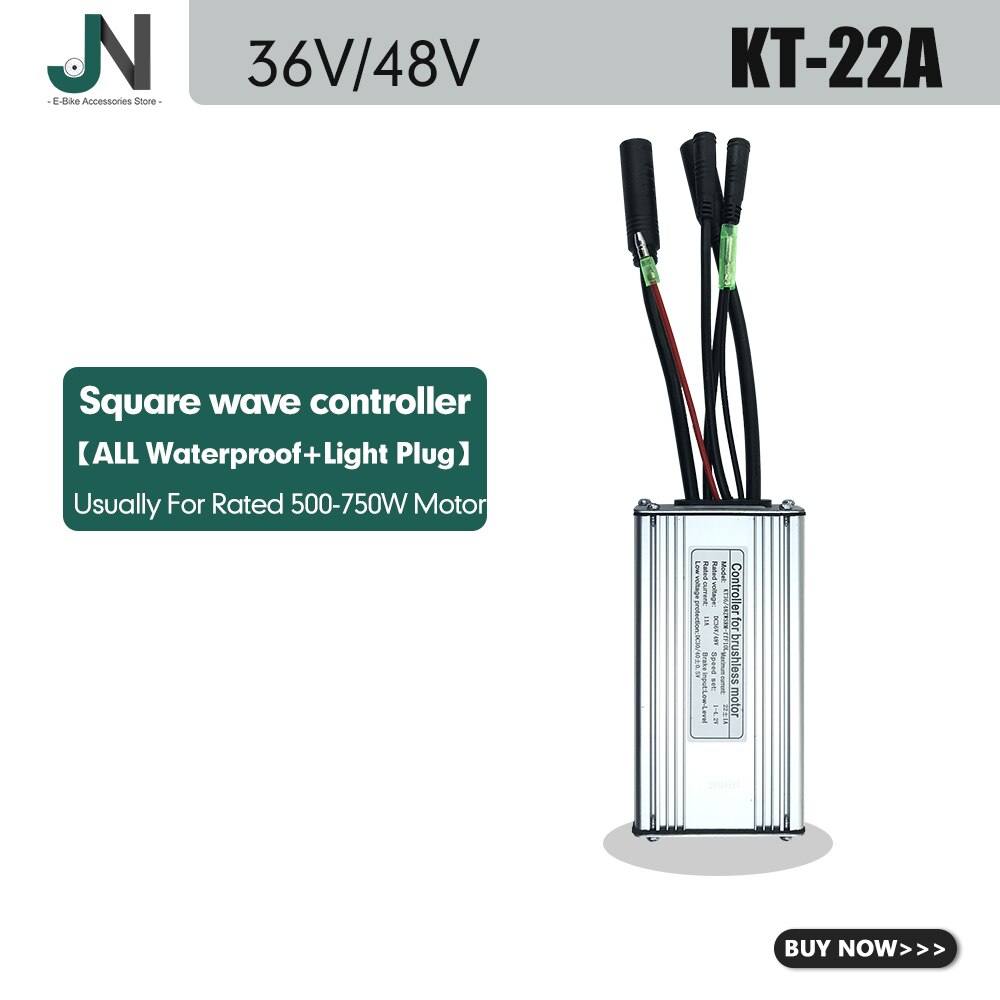 KT Ebike Controller 36V48V 250W-1000W Julet wodoodporna wtyczka 15A/17A/22A/25A/30A do zestawu do konwersji silnika elektrycznego roweru: 22A Squarewave WP