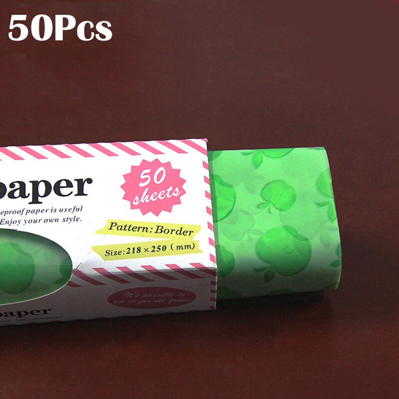 50 teile/los Wachs Papier Food Grade Food Fett Papier Wrapper Wrapper Papier für Sandwich Hamburger Frites Ölpapier Backen Werkzeuge