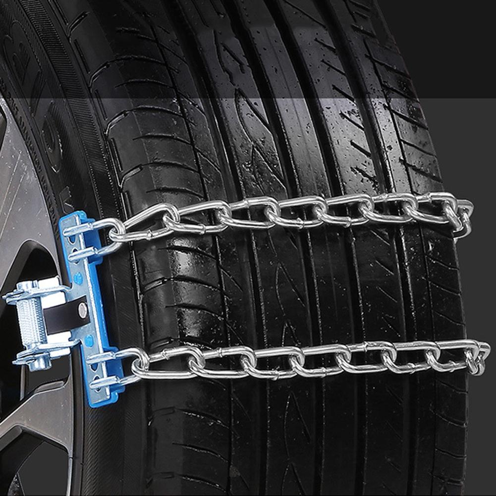 1PC Car Tire Chain Winter Roadway Safety Tire Snow Adjustable Anti-skid Safety Double Snap Skid Wheel Chains