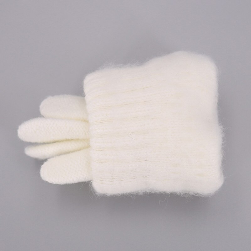 Børn vinter handsker strikket stretch baby vanter ensfarvet børn piger drenge handsker fuld finger handsker