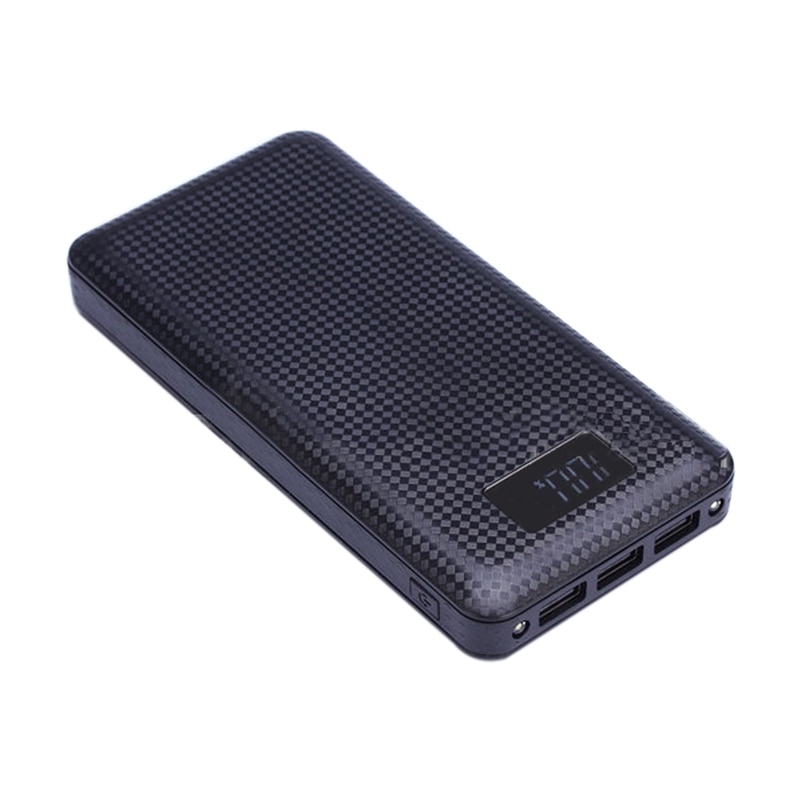 3 USB LCD Anti-reverse Portable Power Bank Box 7x 18650 DIY Display Battery Charger 5V 2A Powerbank Case With LED Flashlight