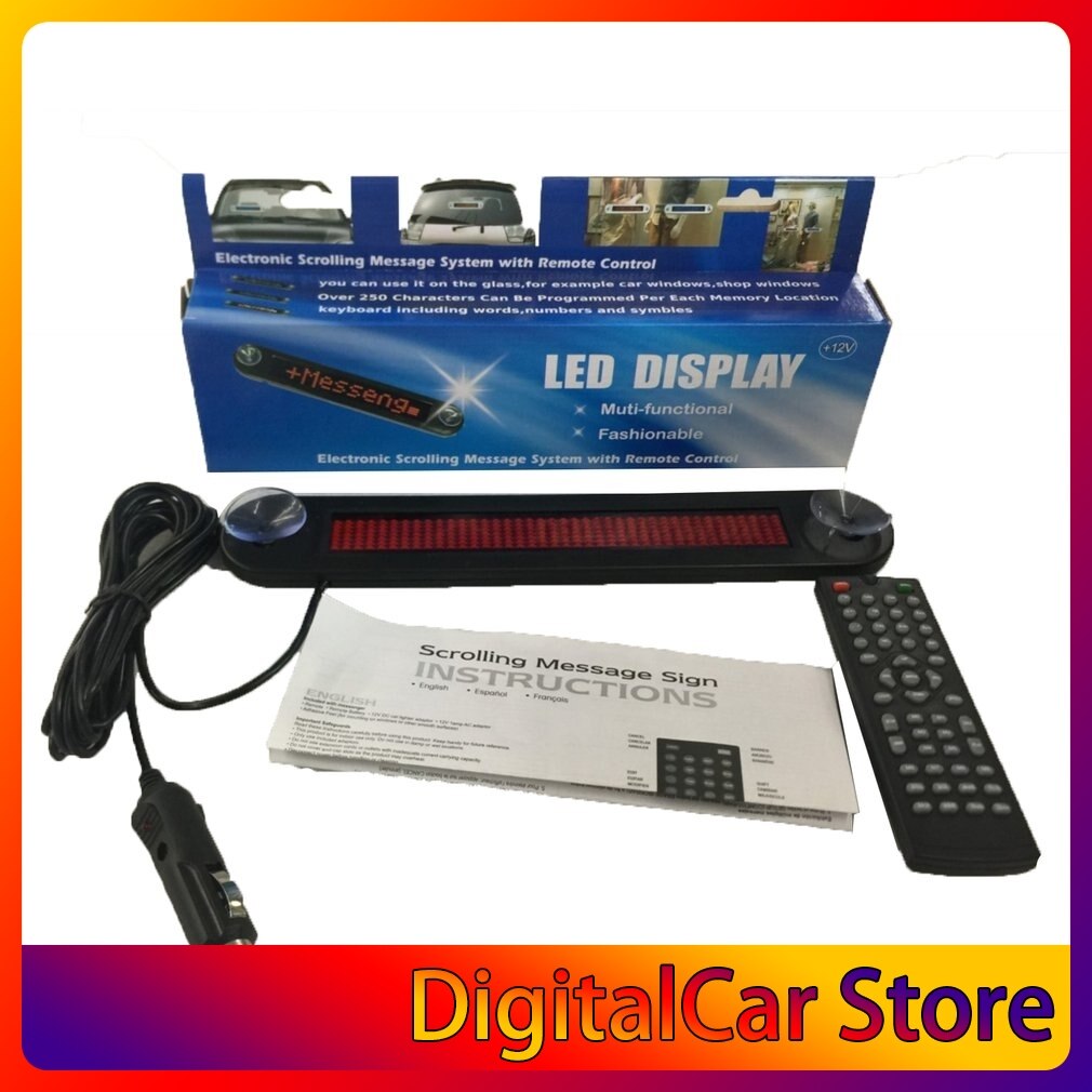 12V LED Car Sign Programmable Scrolling Red Message Sign Board With Remote Control Mini Advertising LED Screen 7x40 Dots