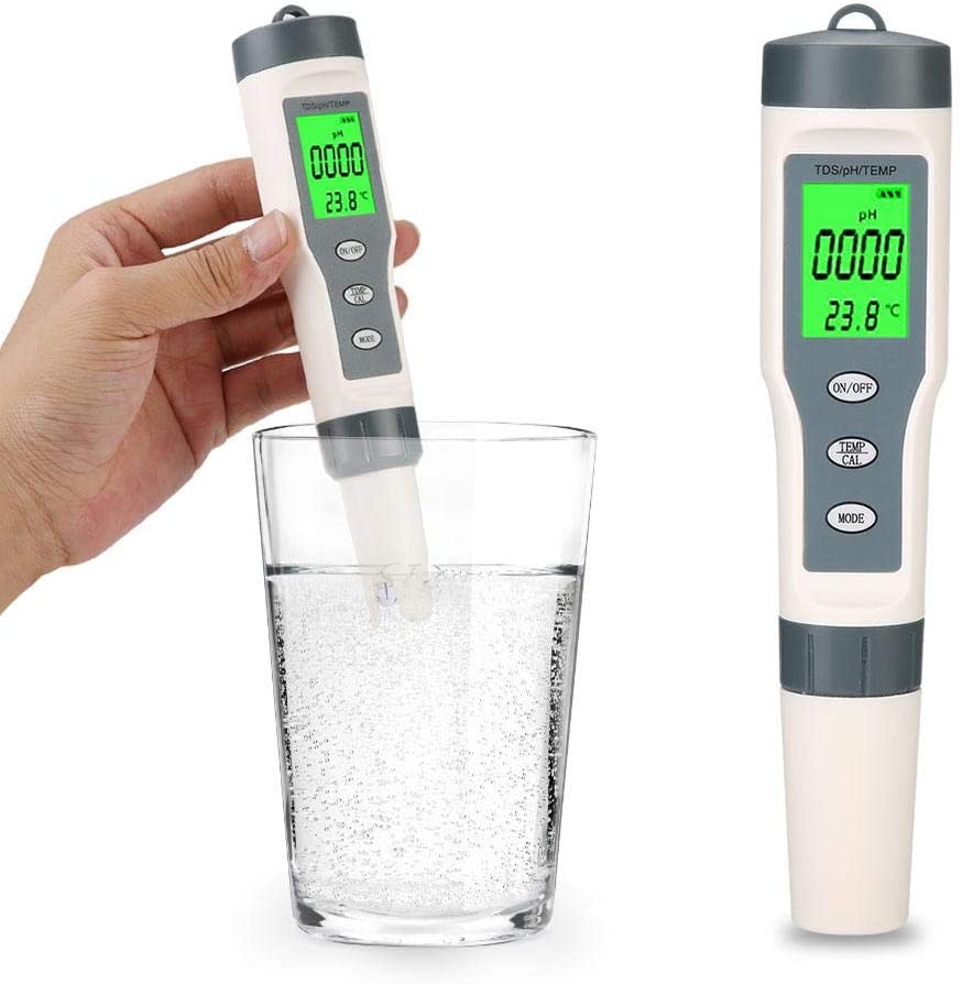 Medidor de temperatura TDS/PH 3 en 1, con pantalla LCD ATC, medidores de Ph de laboratorio, PPM para hidroponía, piscina, Acuario y estanque