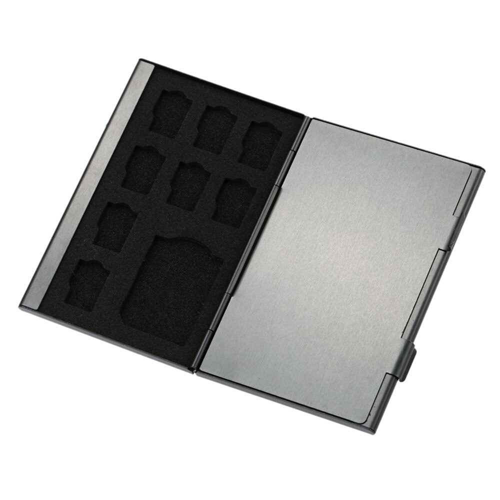 12 in 1 Aluminium Opbergdoos Tas Memory Card Case Wallet Grote Capaciteit Voor 4 * SD Micro SD SDHC SDXC MMC 8 * TF SIM Ca