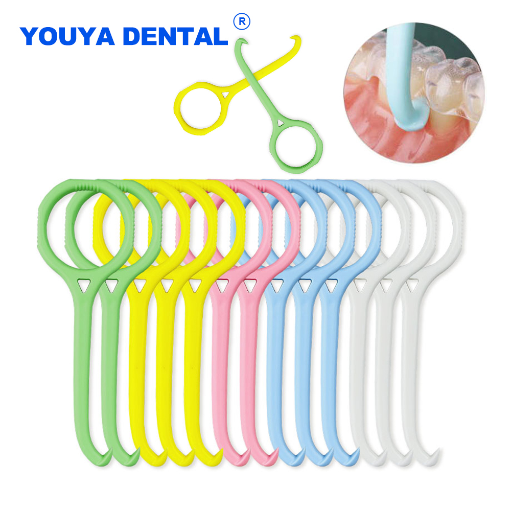 Outil de retrait d'alignement orthodontique, extracteur de bretelles, jolis bretelles invisibles amovibles, soins bucco-dentaires transparents, crochet en plastique, 50 pièces