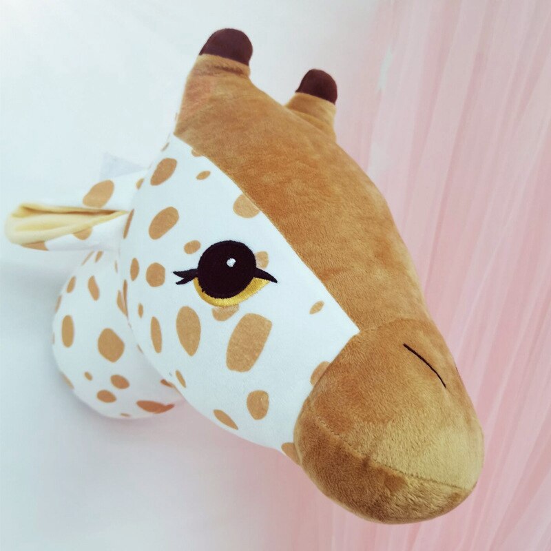 Dier Hoofd Giraffe Muur Decor Opknoping Mount Knuffel Pluche Speelgoed Prinses Pop Meisje Kids Kinderkamer