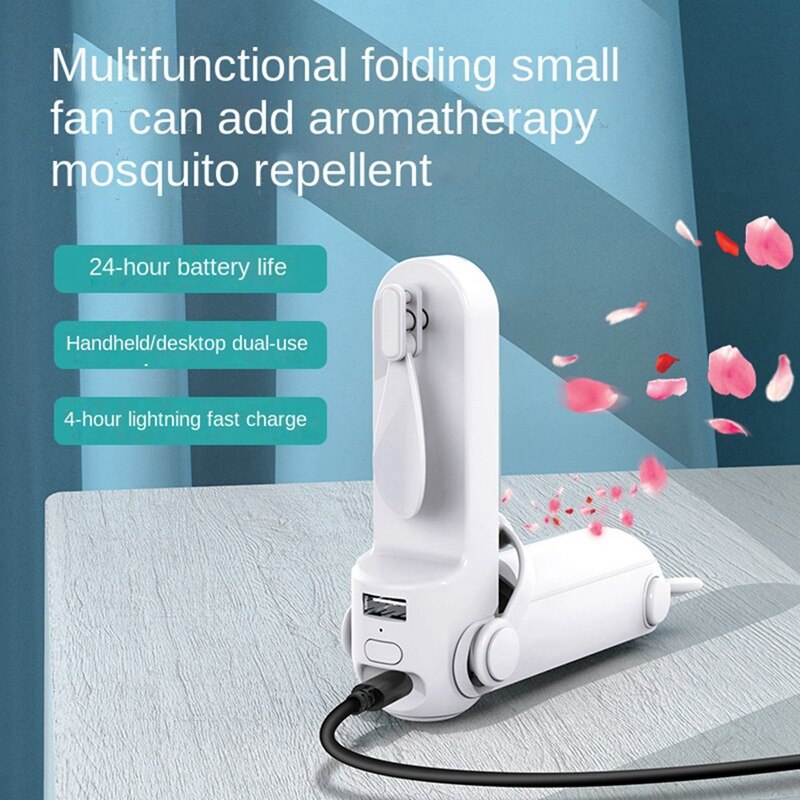 Mini Fan 3 in 1 Handheld Fan Portable USB Rechargeable Fan with Power Bank Torch Function for Travel Outdoor