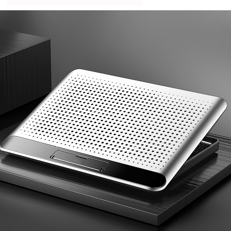 Gaming Pc Laptop Stand Cooler Dual Usb Laptop Cooling Verstelbare Ondersteuning Notebook Stand Met Ventilator Voor Macbook Pro Notebook Houder: silver