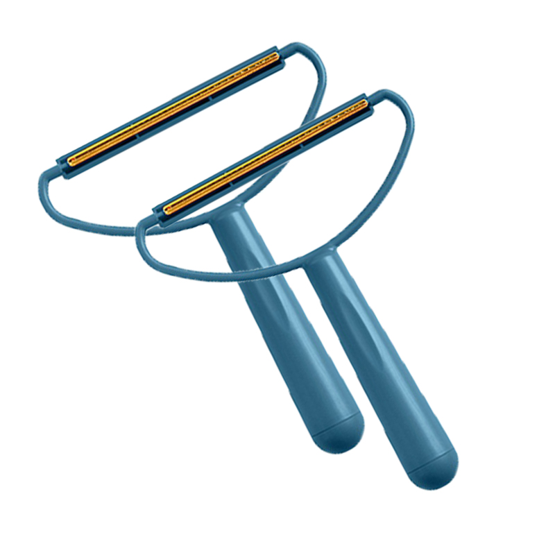 Portable Clothes Lint Roller Remover Lint Fabric Shaver Removes Pet Hair Lint Particles From Furniture Clothes Cleaning Tool: 2pcs Blue