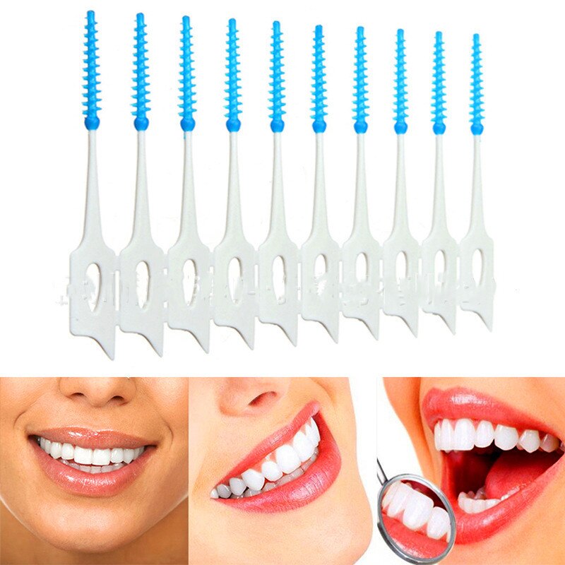 20 stk tanntråd interdental børste tenner pinne tanntråd tannpirker myk silikon tanntråd plukk munnhygiene tannrengjøringe