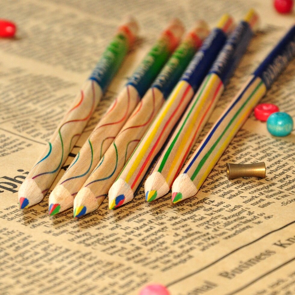 10Pcs Rainbow Kleur Potlood 4 In 1 Kleurpotloden Voor Tekening Briefpapier Tekening Kantoor School Student Award Levert F292