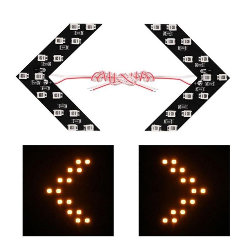 2 Stks/partij 14 Auto Achteruitkijkspiegel Licht Smd Led Arrow Panel Voor Auto Achteruitkijkspiegel Indicator Richtingaanwijzer auto Led