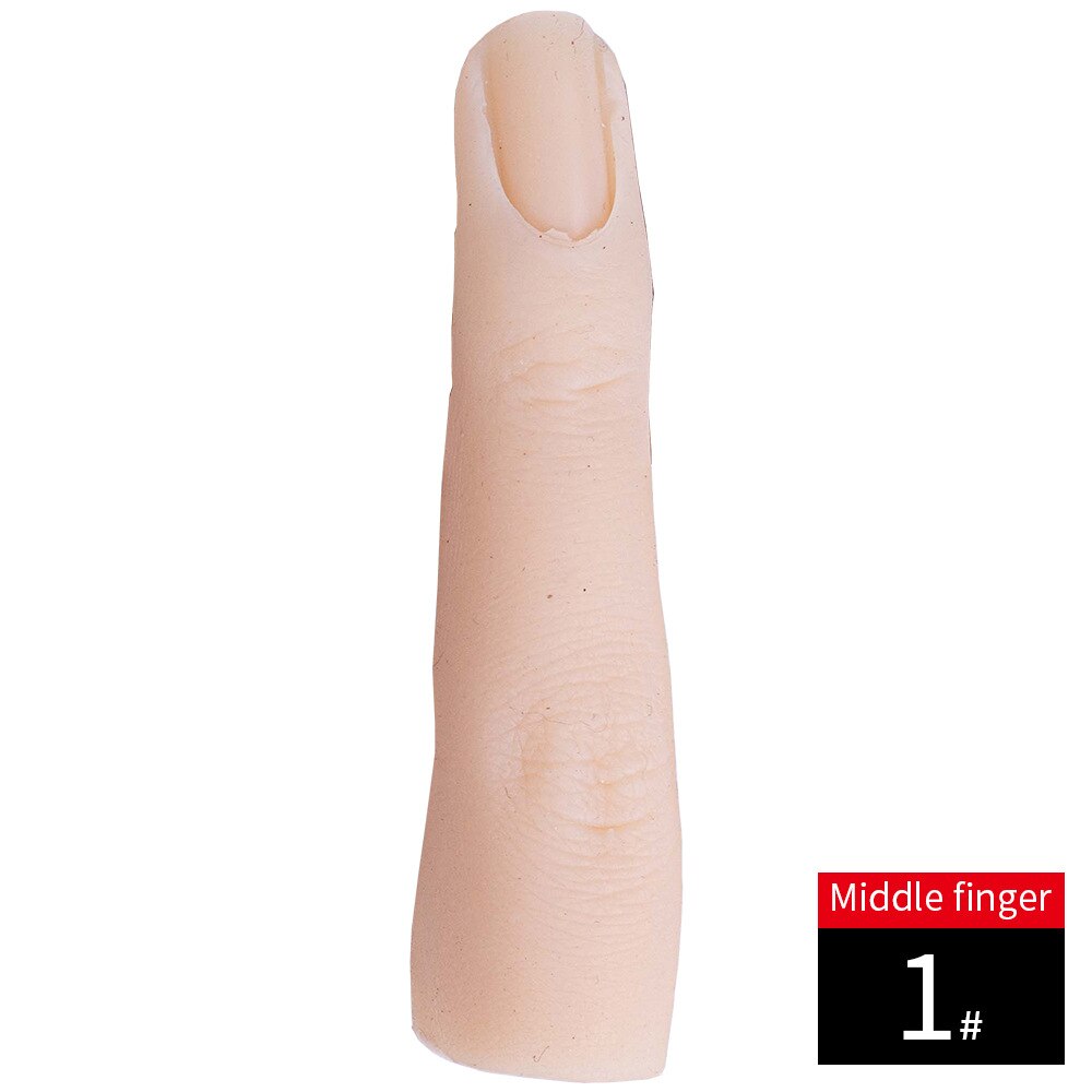 Nail Art Silicone Practice Single Finger Female Mannequin Finger with Flexible Finger Adjustment For Nails Display: No. 1 Finger