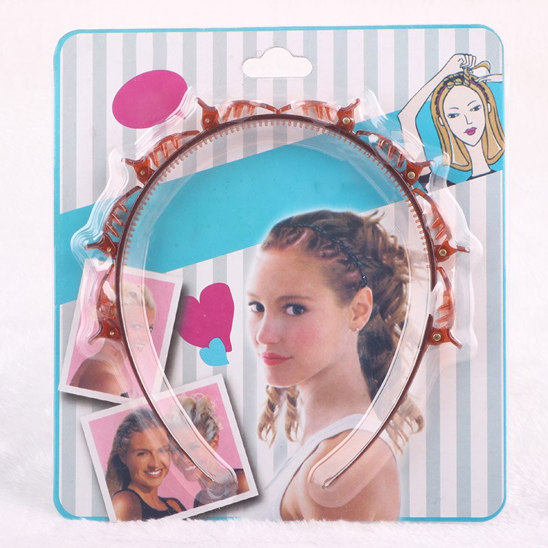 Stylizacja opaska robić włosów dwuwarstwowa grzywka klip przybory fryzjerskie leniwy splecione włosy obręcz opaska robić włosów z klipsem robić zębów