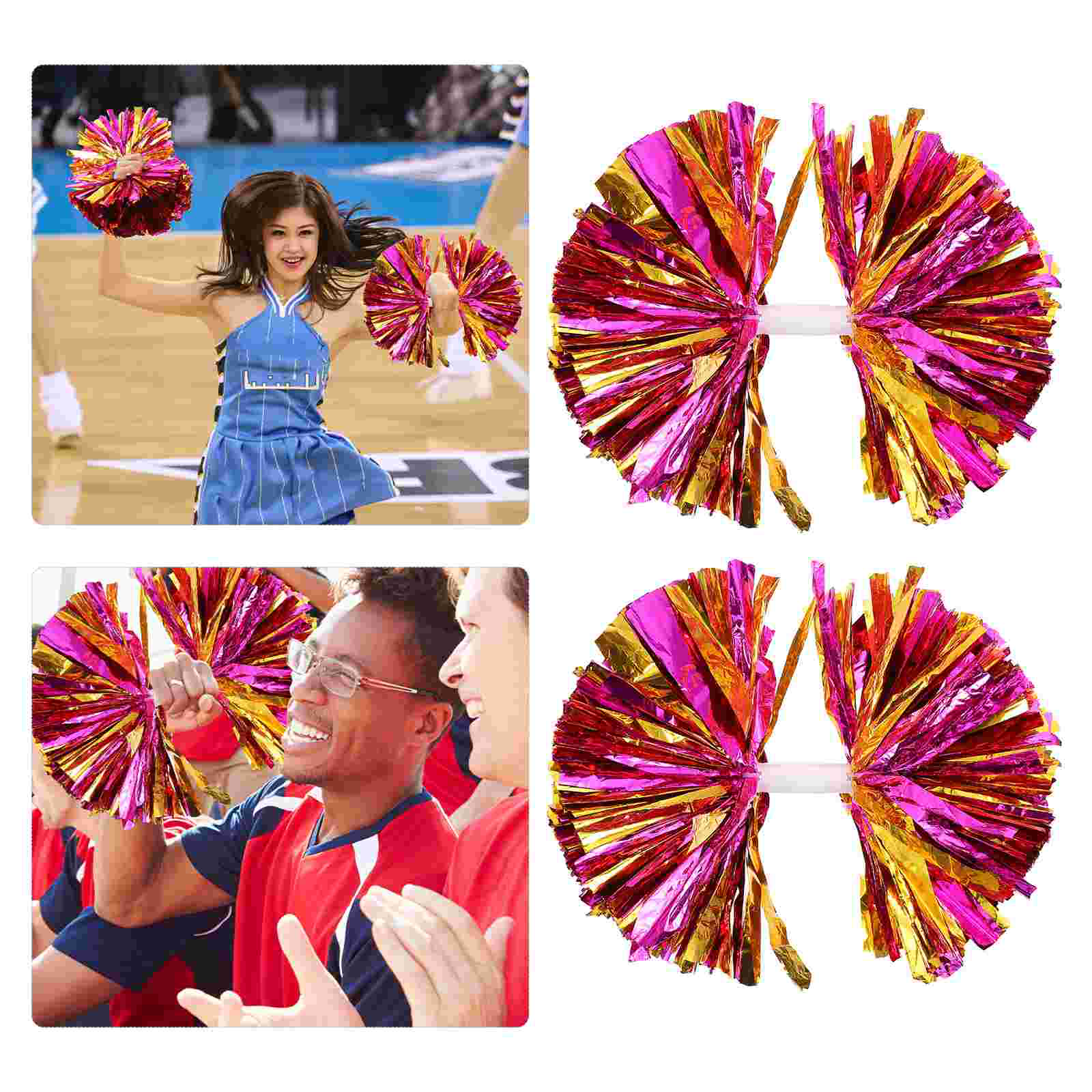 2 Stuks Cheerleader Pom Poms Perforamnce Prop Juichen Pom Poms Dansen Pom Poms Voor Party Concurrentie Sport